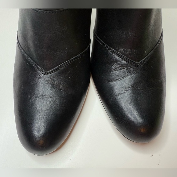 Victor Alfaro Harrison Black Heeled Leather Ankle Booties Cutout Detail Size 10 - Picture 11 of 15